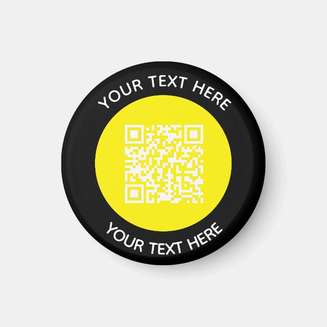 Aimant Ajouter votre propre ronde QR Code texte Analyse M (Devant)