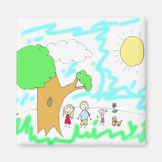 Aimant Ajoutez votre oeuvre pour enfants à cette oeuvre (Devant)