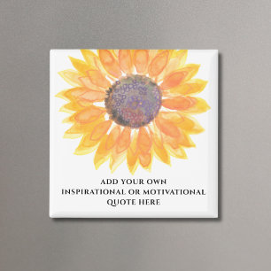 Aimant Ajoutez Votre Propre Citation Inspirante Tournesol