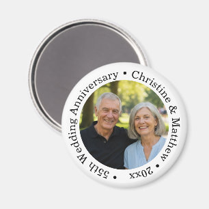 Aimant Ajoutez votre propre photo de couple 55e anniversa