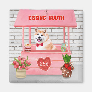 Aimant Akita Chien Valentine's Day Kissing Booth