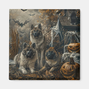 Aimant Akita Halloween Chien de nuit plaisir