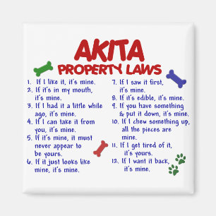 Aimant AKITA, lois sur la propriété 2