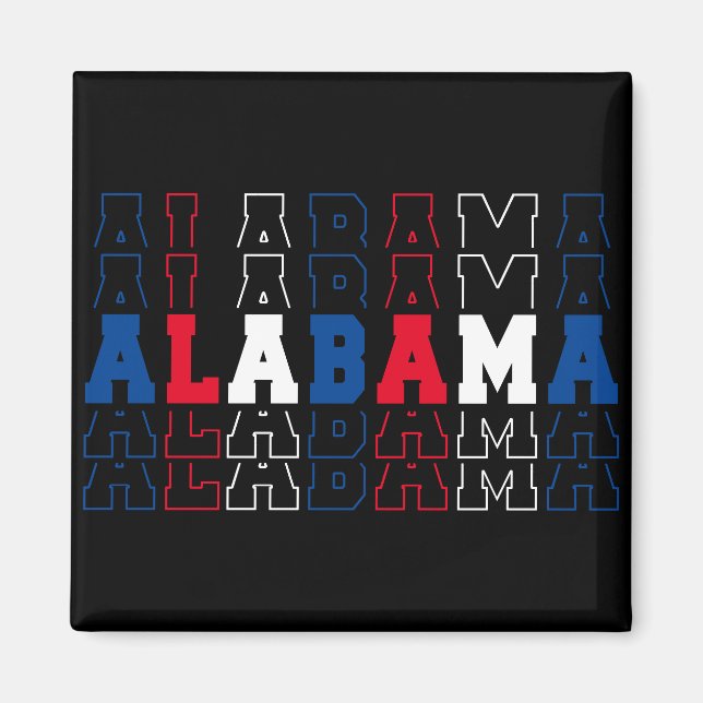 Aimant Alabama empilé Word Art (Devant)