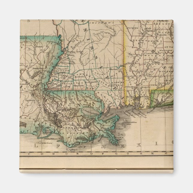 Aimant Alabama, Mississippi, Louisiane (Devant)