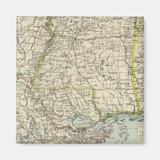 Aimant Alabama, Mississippi, Louisiane, Arkansas (Devant)
