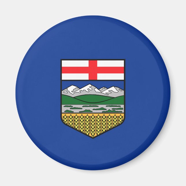 Aimant Alberta Drapeau Canada symbole de province (Devant)