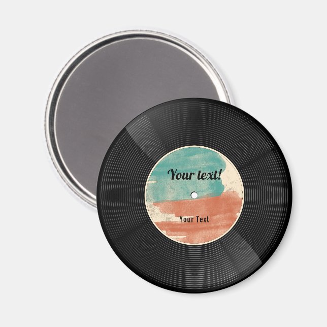 Aimant Album musical Retro Vinyl Record (Recto/Verso)