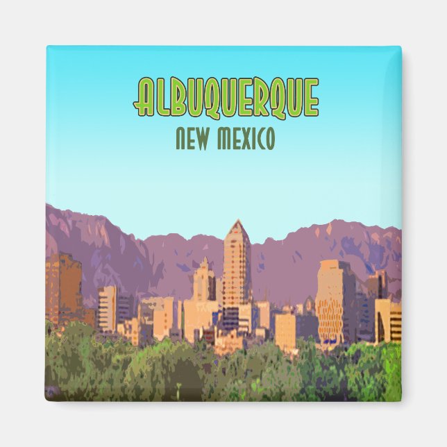 Aimant Albuquerque Nouveau-Mexique Vintage (Devant)