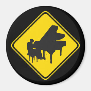 Aimant Alerte : Joueur de piano à l'avant !