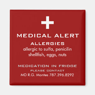Aimant Alerte Médicale Allergies