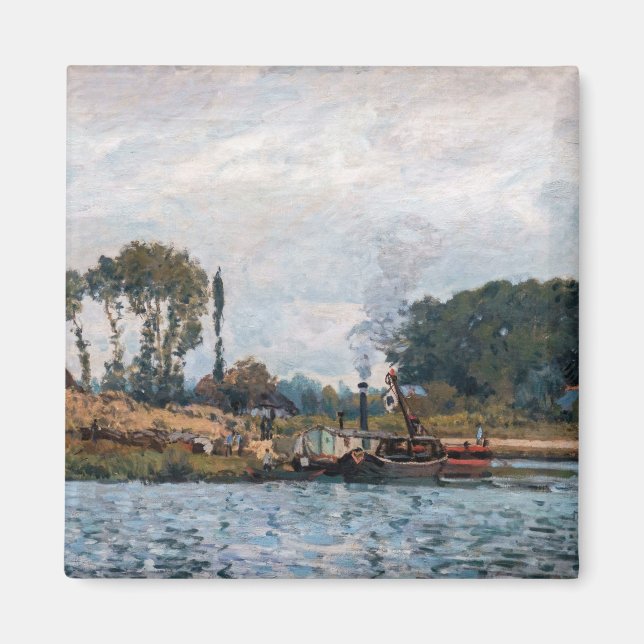 Aimant Alfred Sisley - Bateaux à l'écluse à Bougival (Devant)