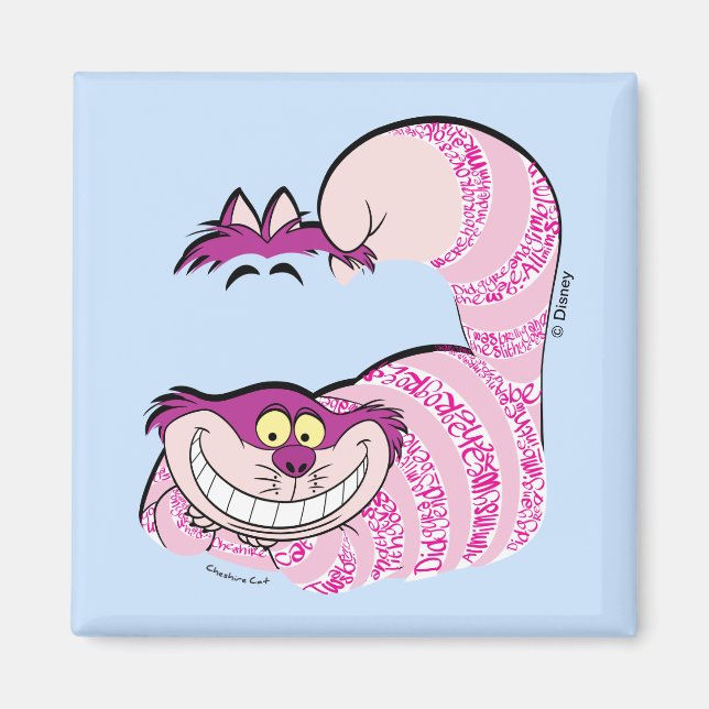 Aimant Alice à Wonderland | the Cheshire Cat en texte (Devant)