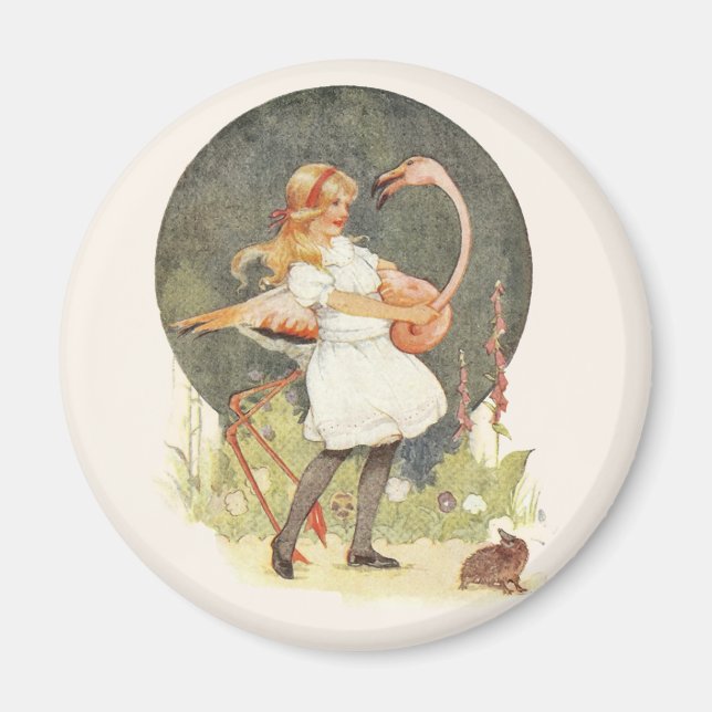 Aimant Alice et le Flamant rose (Devant)