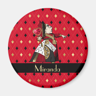 Aimant Alice's Queen of Hearts in Red Personalized 
