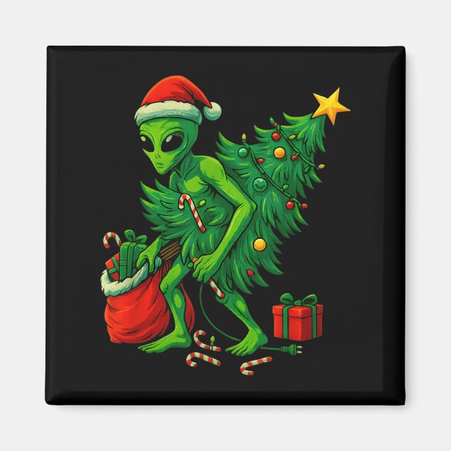 Aimant Alien Christmas Tree Lights Xmas Boys Men  (Devant)