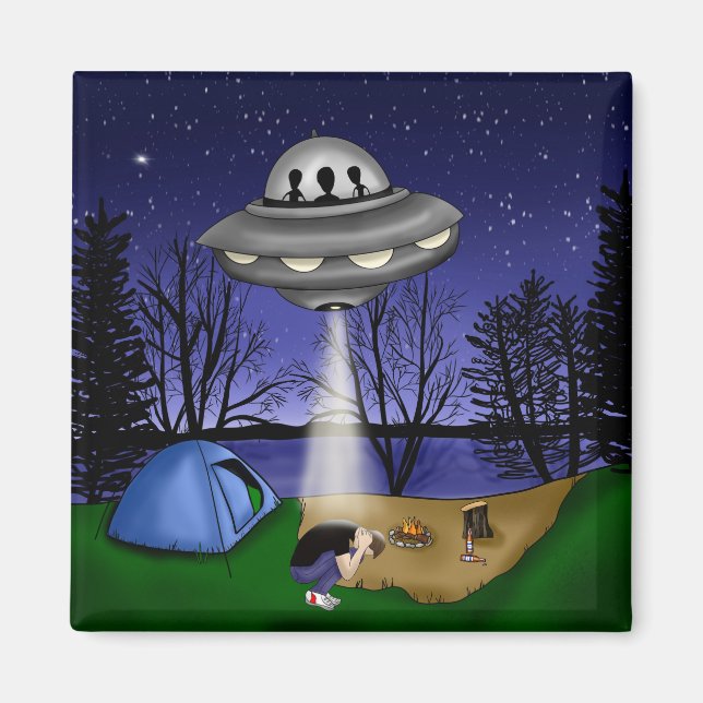 Aimant Alien d'enlèvement extra-terrestre (Devant)