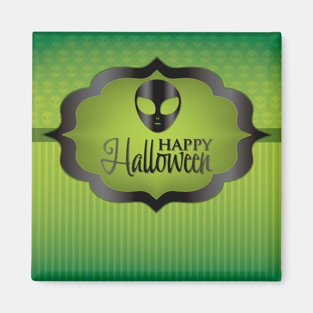 Aimant Alien vert d'Halloween (Devant)
