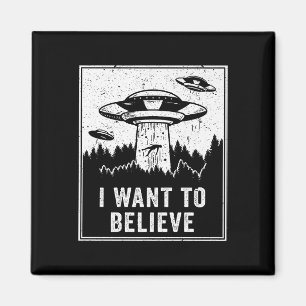 Aimant Alien vintage UFO Hunter Je veux croire Retro P