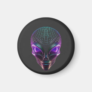Aimant Alien violet aux yeux lumineux