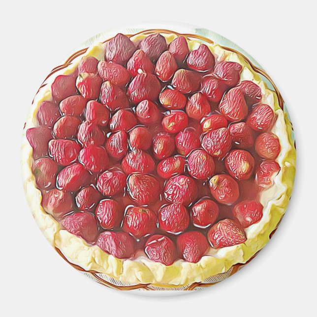 Aimant alimentaire à tarte aux fraises (Devant)