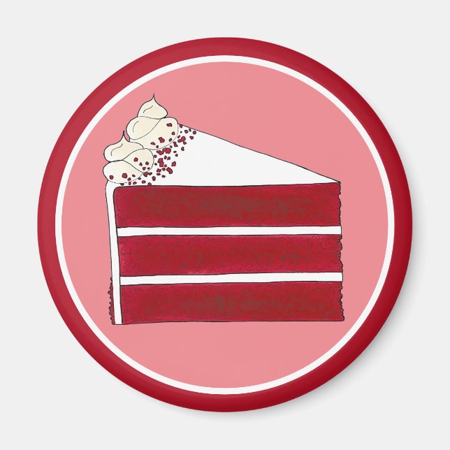 Aimant Alimentation Sud Rouge Velvet Couche de gâteau Bou (Devant)