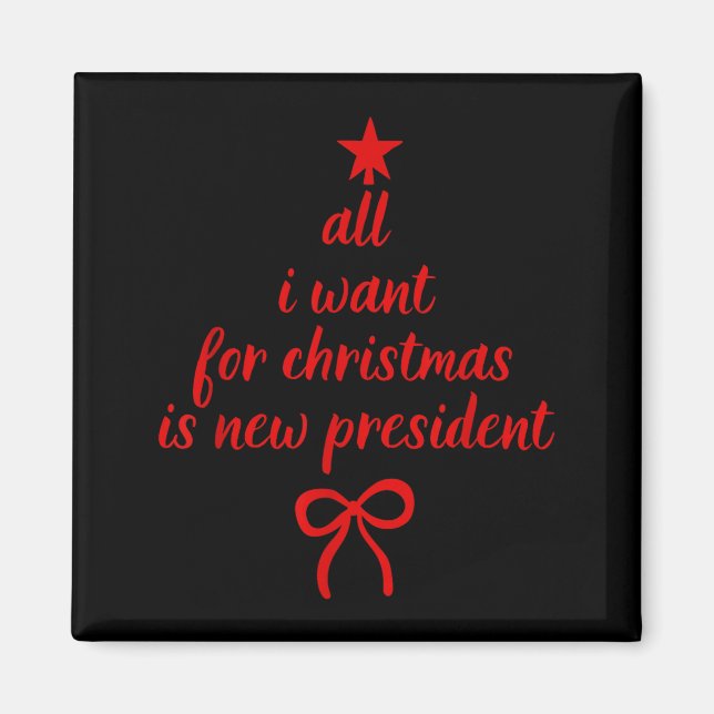 Aimant All I Want For Christmas Is New President Christma (Devant)