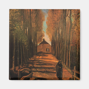 Aimant Allée de peupliers en automne de Vincent van Gogh