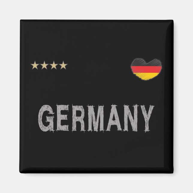 Aimant Allemagne Football Fan Chemise Coeur (Devant)