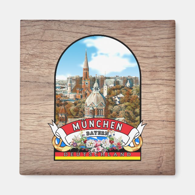 Aimant Allemagne Munich Vintage (Devant)