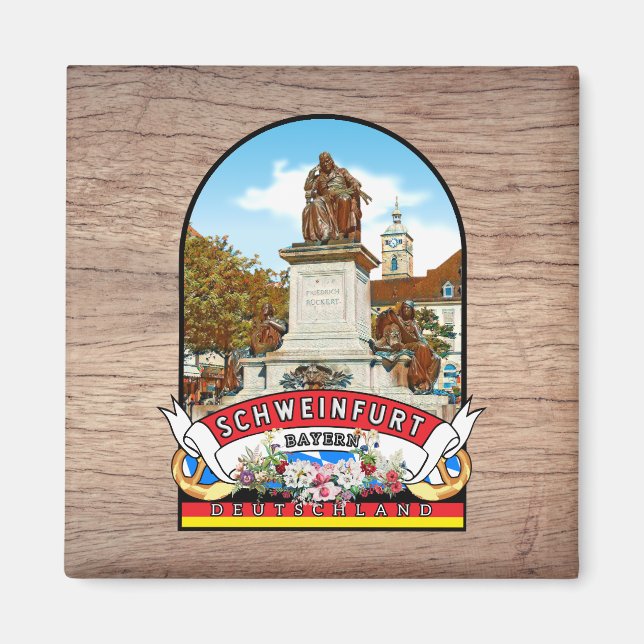 Aimant Allemagne Porcin Vintage Souvenir (Devant)