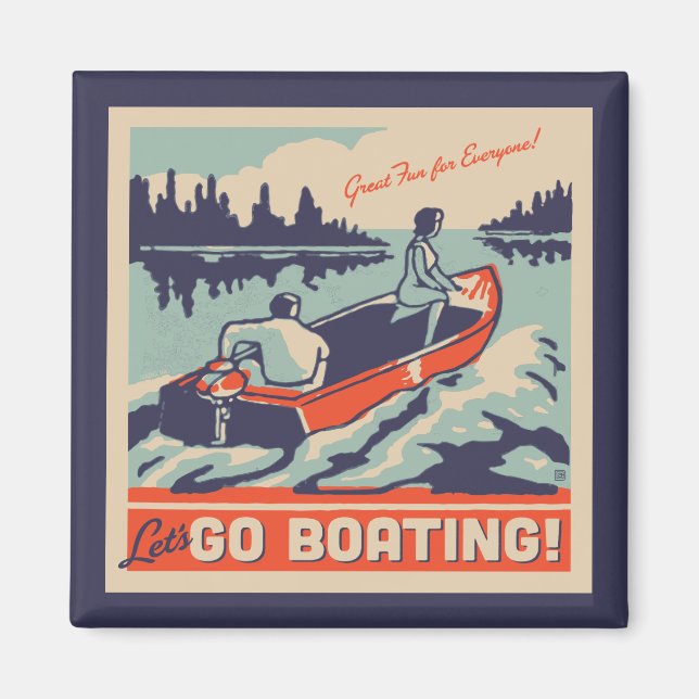 Aimant Allons en bateau (Devant)