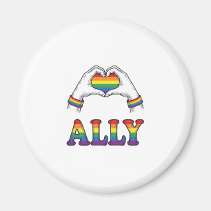 Aimant Ally Rainbow Hands Heart Vintage Pride Shirt Desig