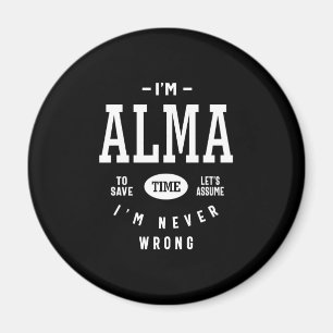 Aimant Alma Nom personnalisé Anniversaire