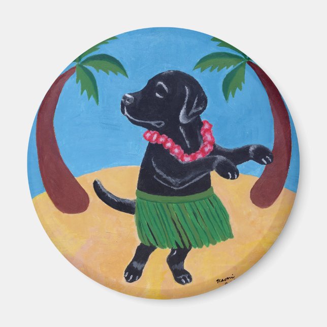 Aimant Aloha Black Labrador (Devant)