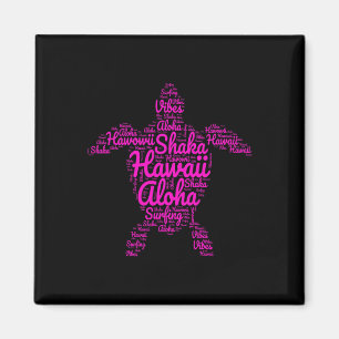 Aimant Aloha J'aime Hawaï Tortues de mer Vibe Shaka Surfi