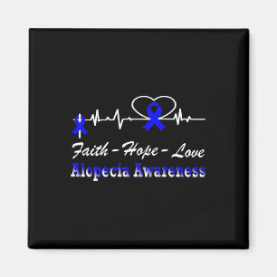 Aimant Alopecia Sensibilisation Heartbeat Christian Cross