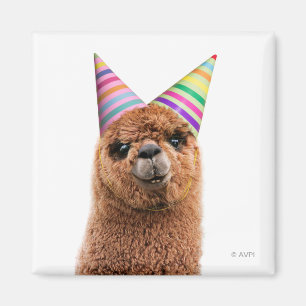 Aimant Alpaca Wearing Party Hats