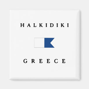 Aimant Alpha drapeau de piqué de Halkidiki Grèce