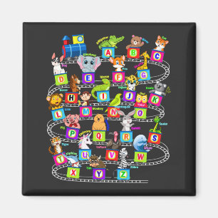 Aimant Alphabet Animal ABC Carré d'apprentissage