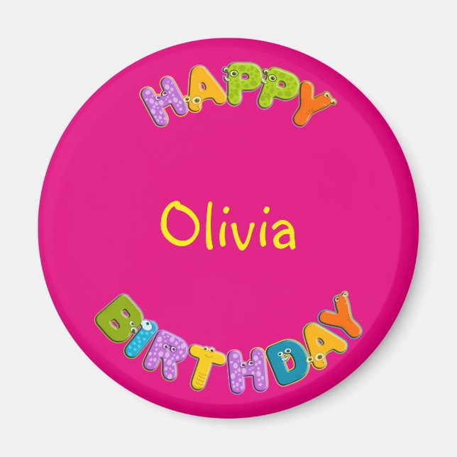 Aimant alphabet animal - anniversaire (Devant)