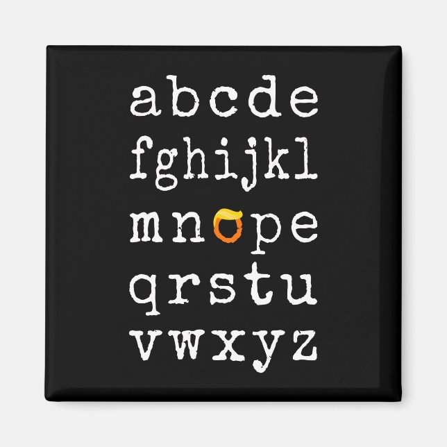 Aimant Alphabet anti-Trump - Nope V (Devant)