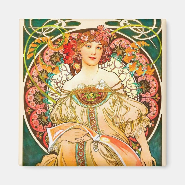 Aimant Alphonse Mucha Art Nouveau Daydream (Devant)