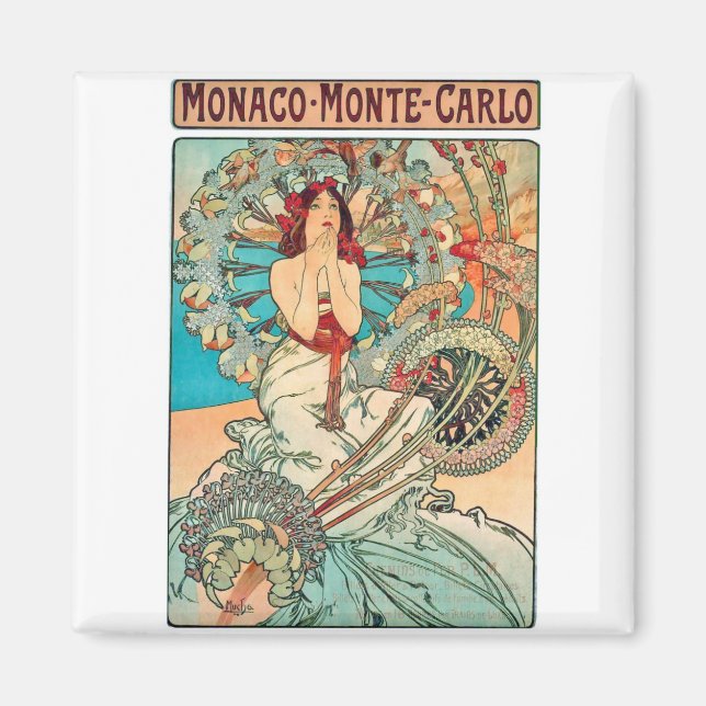 Aimant Alphonse Mucha Monaco, Monte-Carlo, 1897 (Devant)