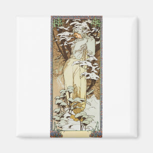 Aimant Alphonse Mucha Winter