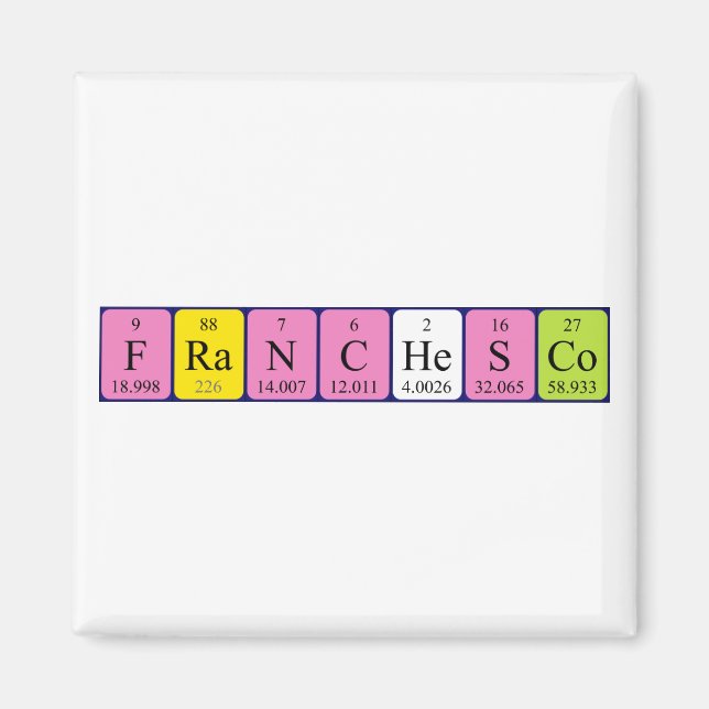 Aimant Amannet de nom de table périodique Franchesco (Devant)