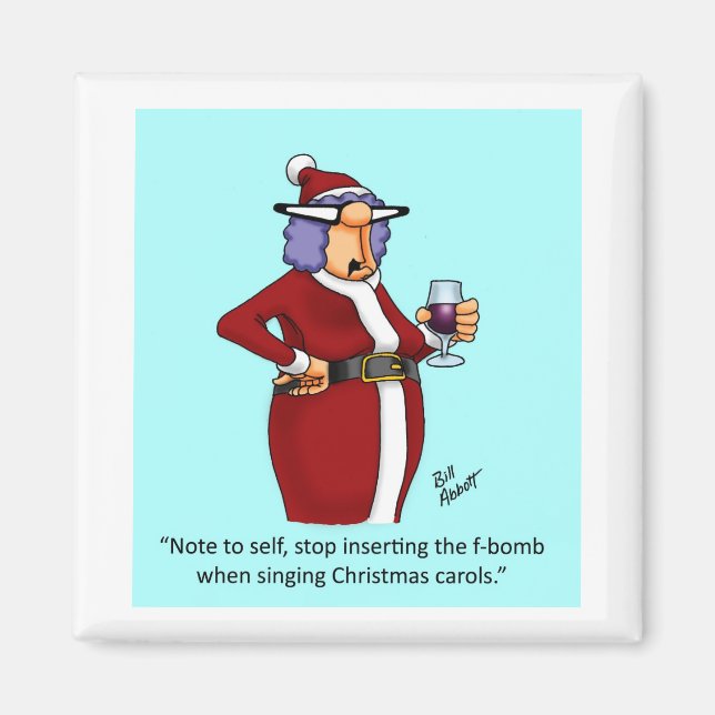 Aimant Amant de vin de Noël amusant (Devant)
