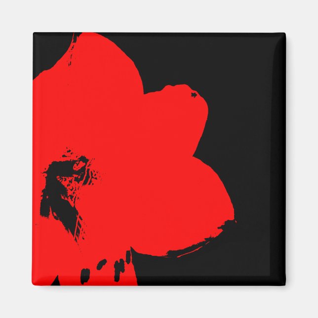 Aimant amaryllis rouge (Devant)