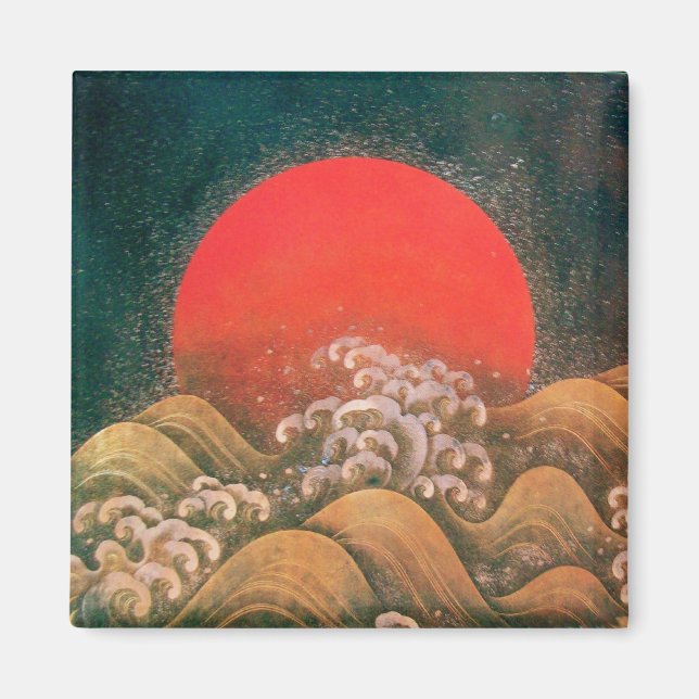 Aimant AMATERASU, GODDESS SOLEIL, or noir rouge (Devant)