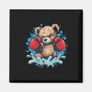 Aimant Amateur de boxe ours gants de boxe kickboxing drôl